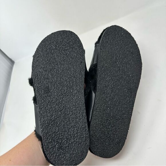 Seychelles Faux Fur Black Slipper Slingback Slide Ons size 10 - Picture 5 of 6